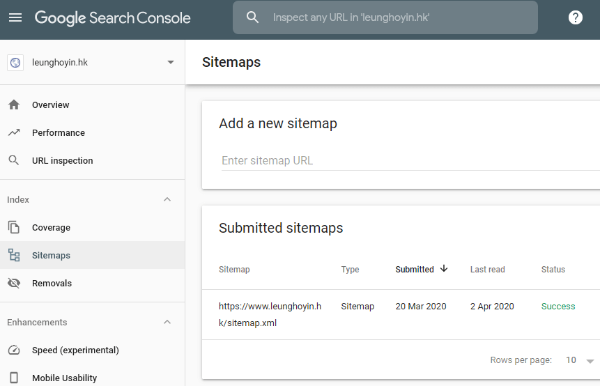 Google search console sitemap submit