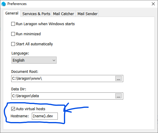 Laragon Auto virtualhost